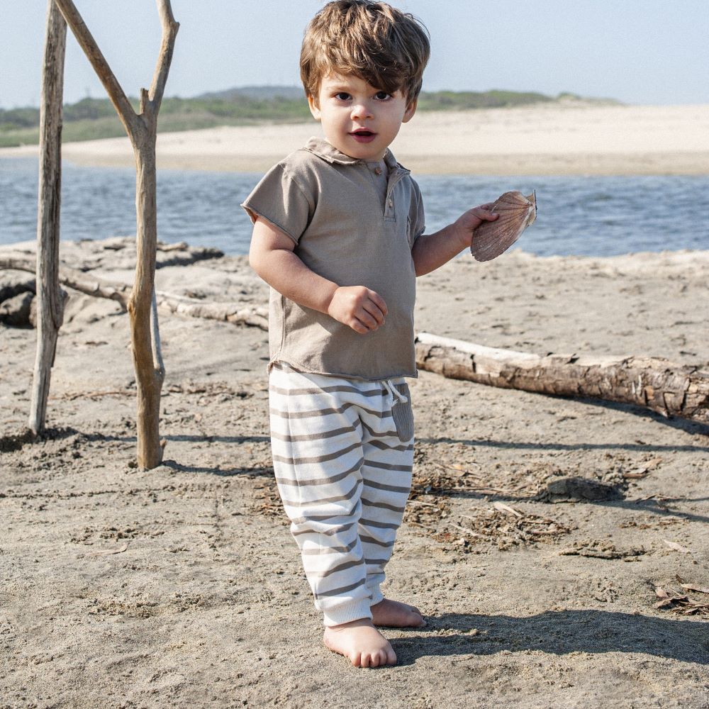 Calças pull-up com riscas - Snug