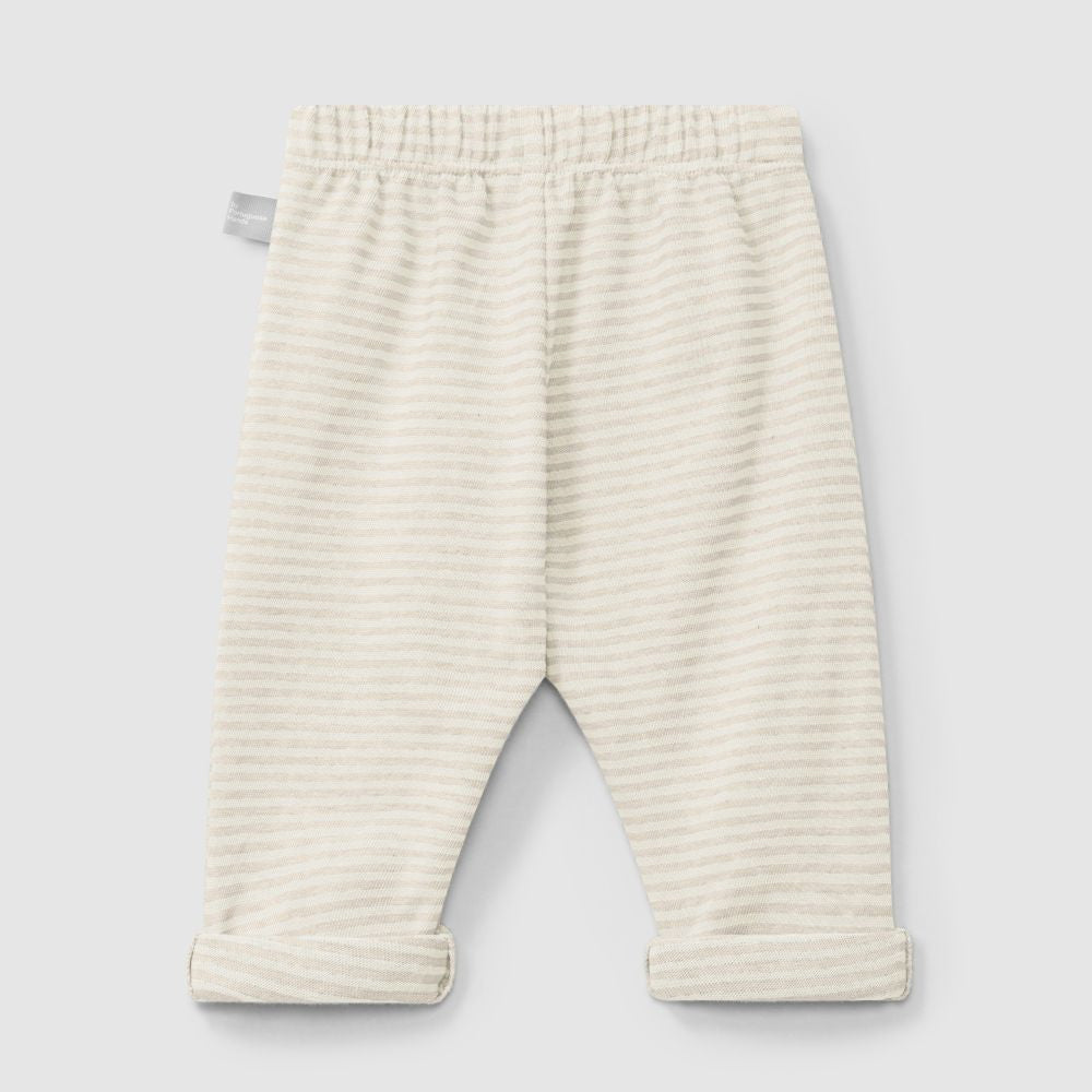 Calças pull-up de riscas em algodão Natural - Snug