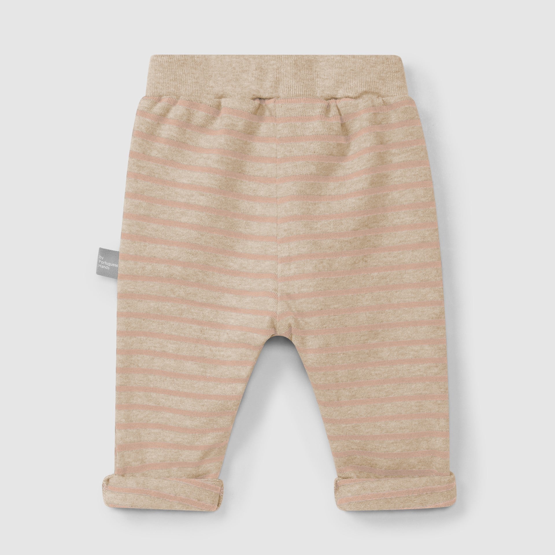 Calças pull-up de riscas rosa em jersey cardado - Snug