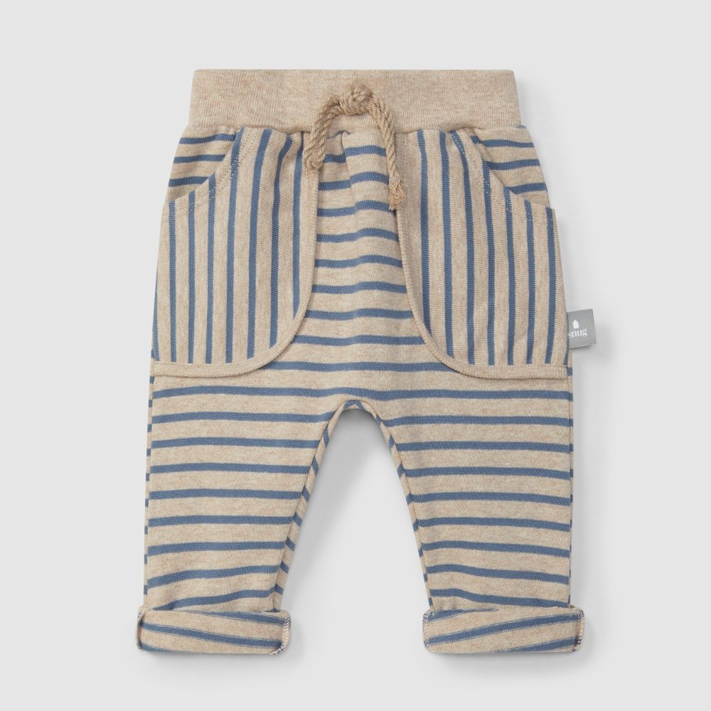 Calças pull-up de riscas em jersey cardado - Snug