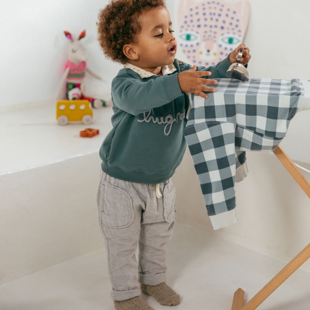 Calças pull-up em gaze tripla - Snug