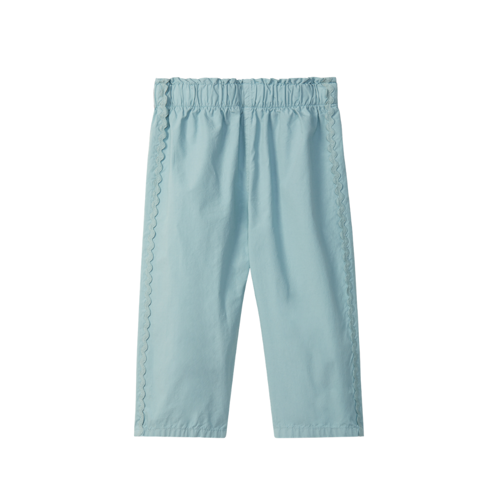 Calças pull-up em sarja com fita decorativa - Laranjinha