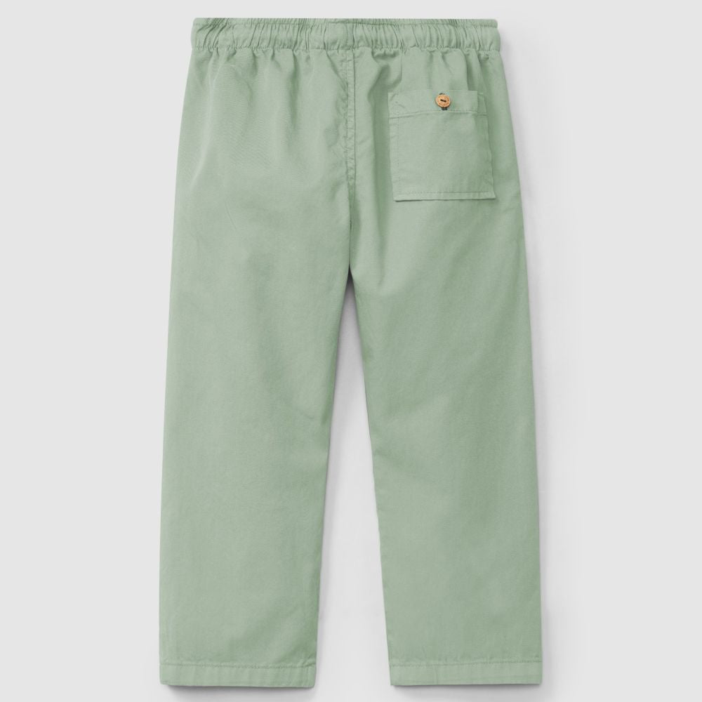 Calças pull-up lisas em sarja - Laranjinha