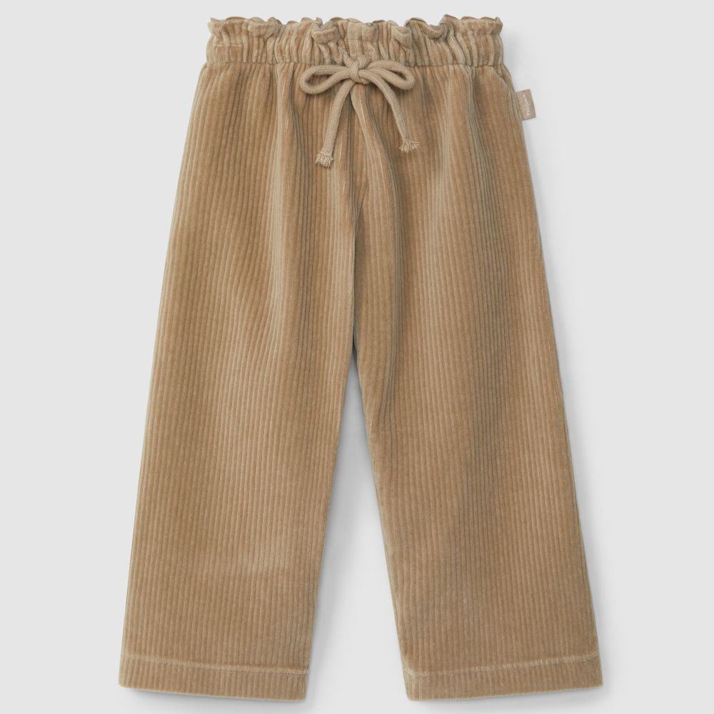 Calças pull-up wide leg tecido tipo bombazine - Laranjinha