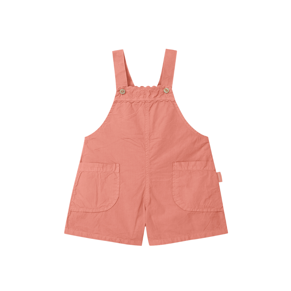 Calções de peito em sarja com detalhe de espiguilha - Laranjinha