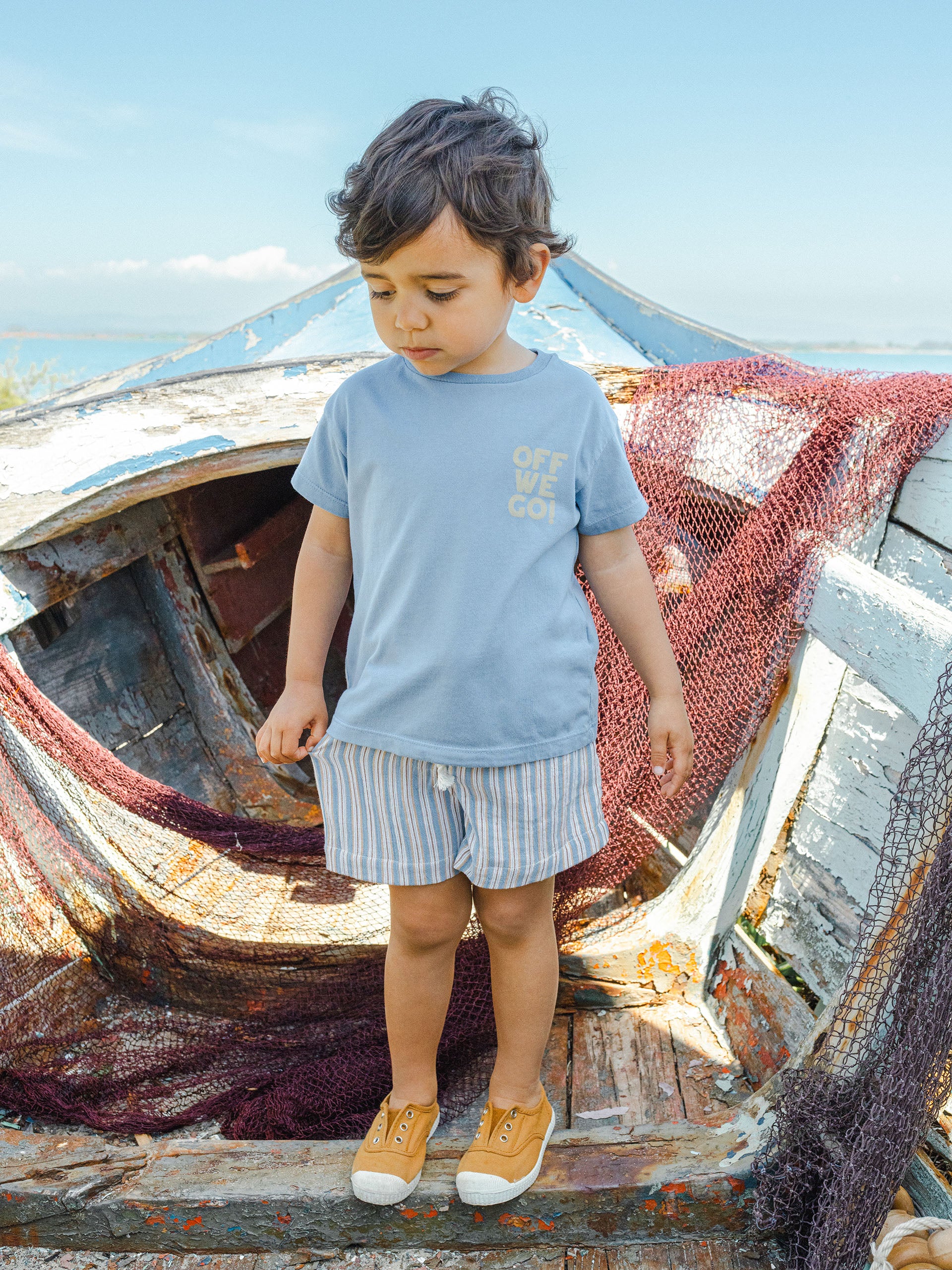 Calções de riscas multicolor - Laranjinha