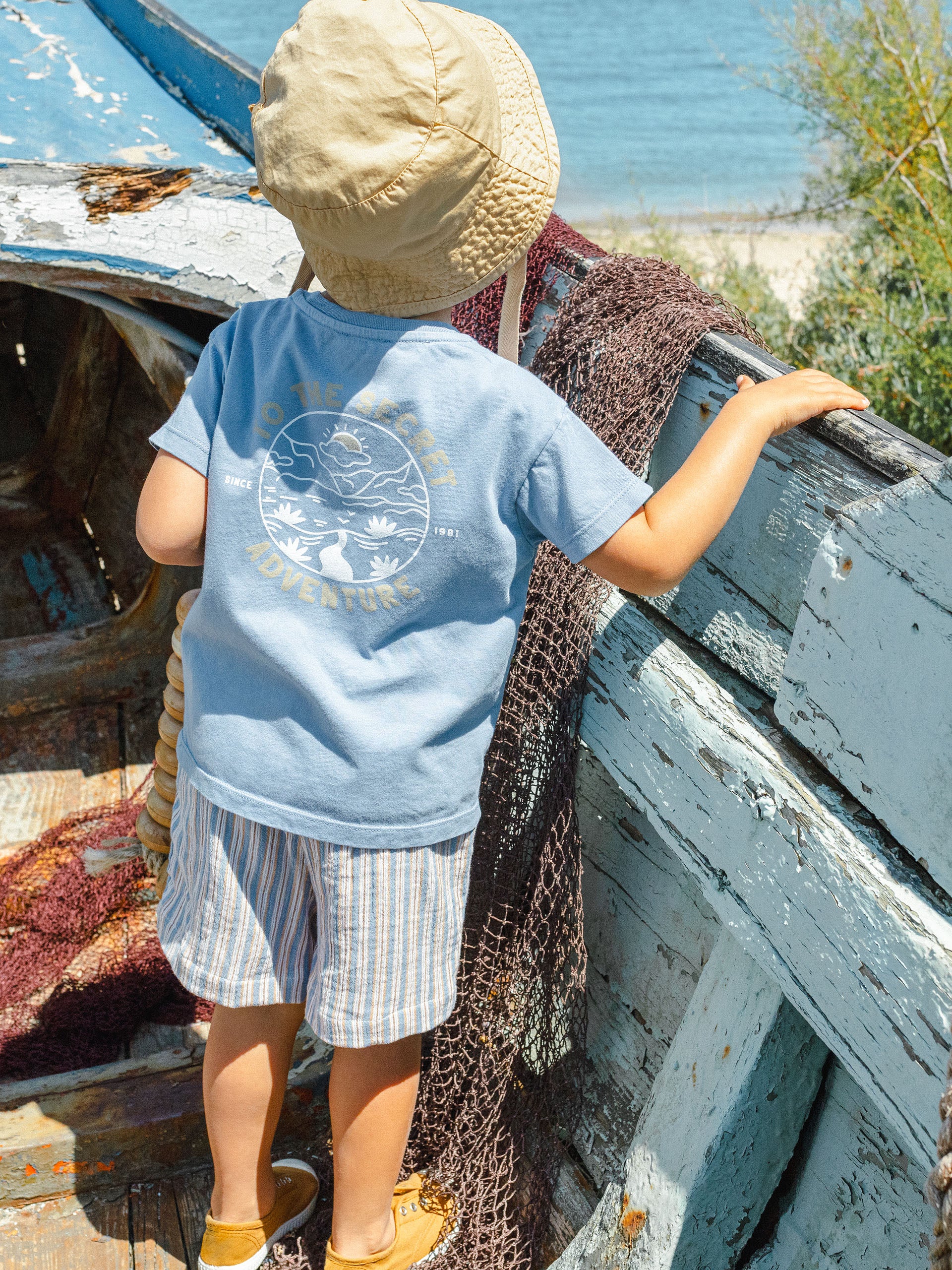 Calções de riscas multicolor - Laranjinha