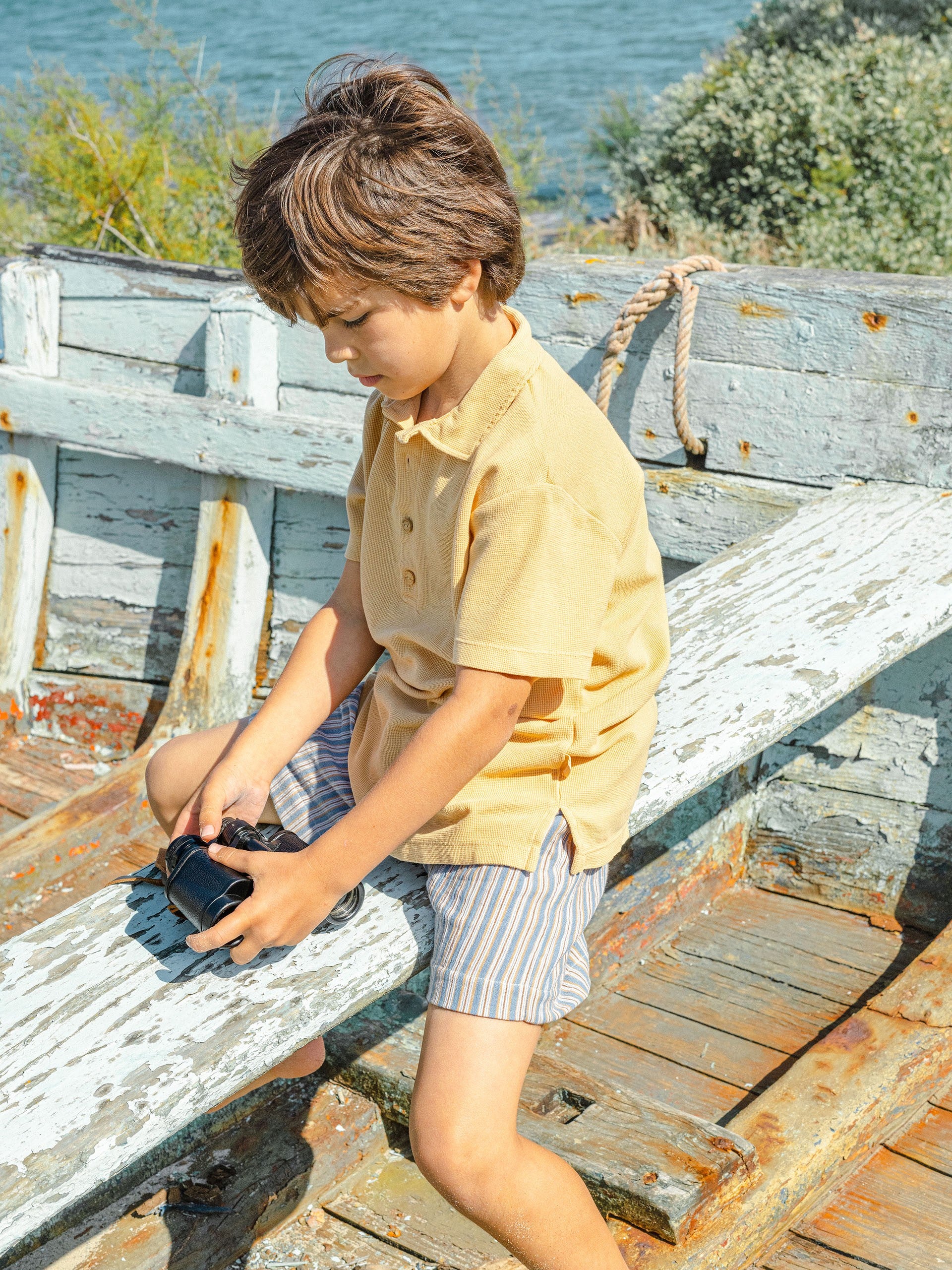 Calções de riscas multicolor - Laranjinha