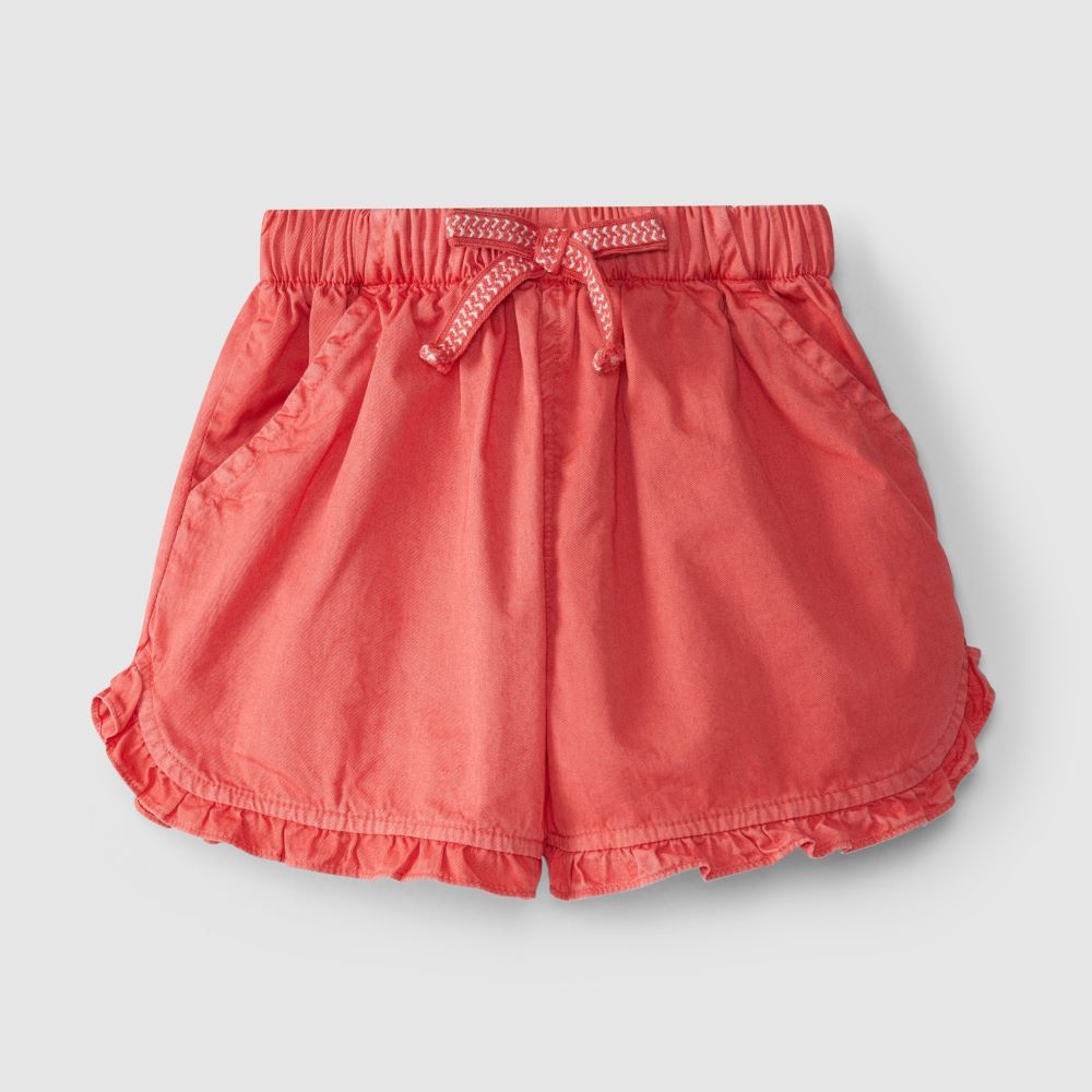 Calções pull-up com detalhe de folho - Laranjinha