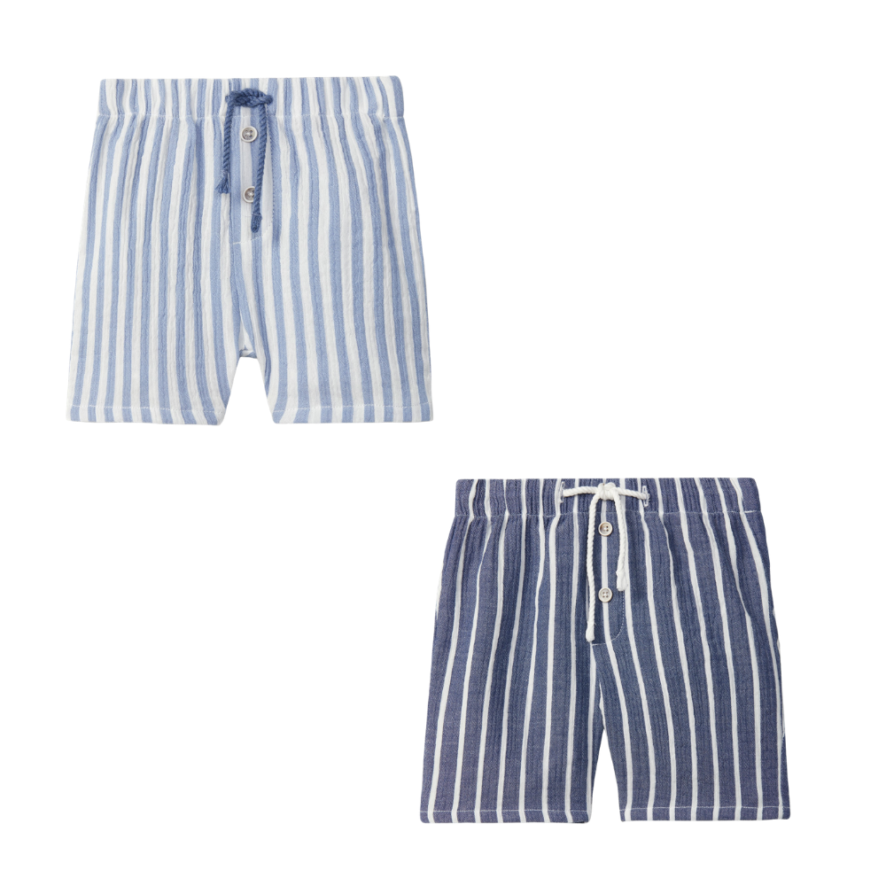 Calções pull-up em gaze de riscas - Laranjinha