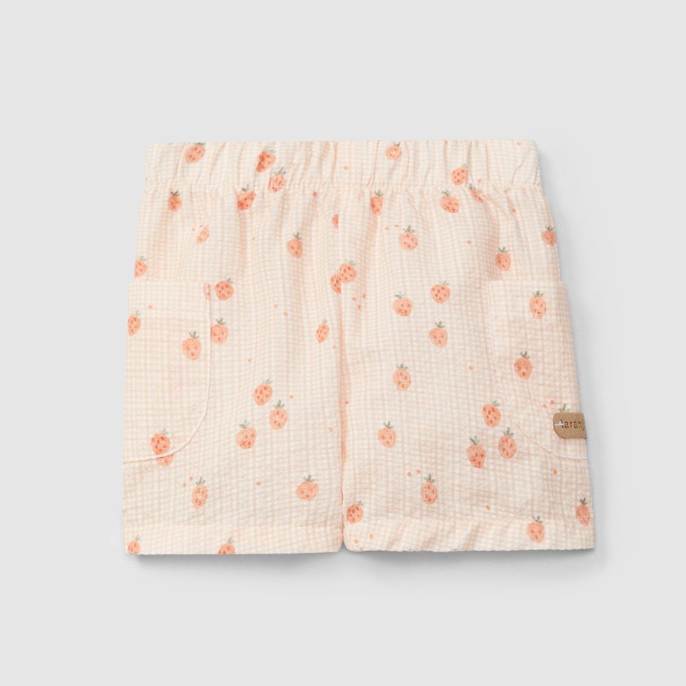 Calções pull-up seersucker estampado - Laranjinha