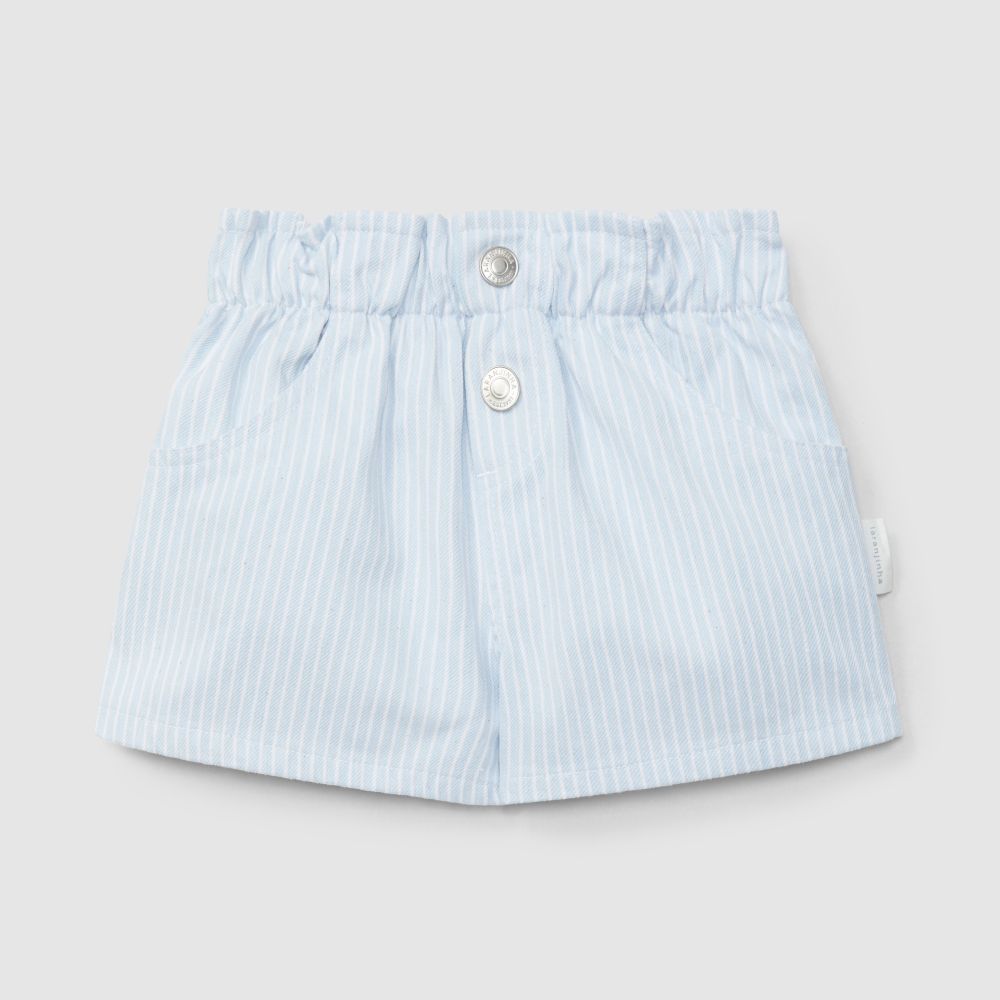 Calções denim de riscas com bolsos - Laranjinha