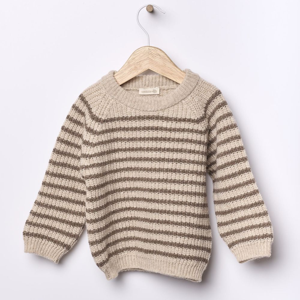 Camisola às riscas tricotada em lã merino | WEDOBLE PLAY - Wedoble