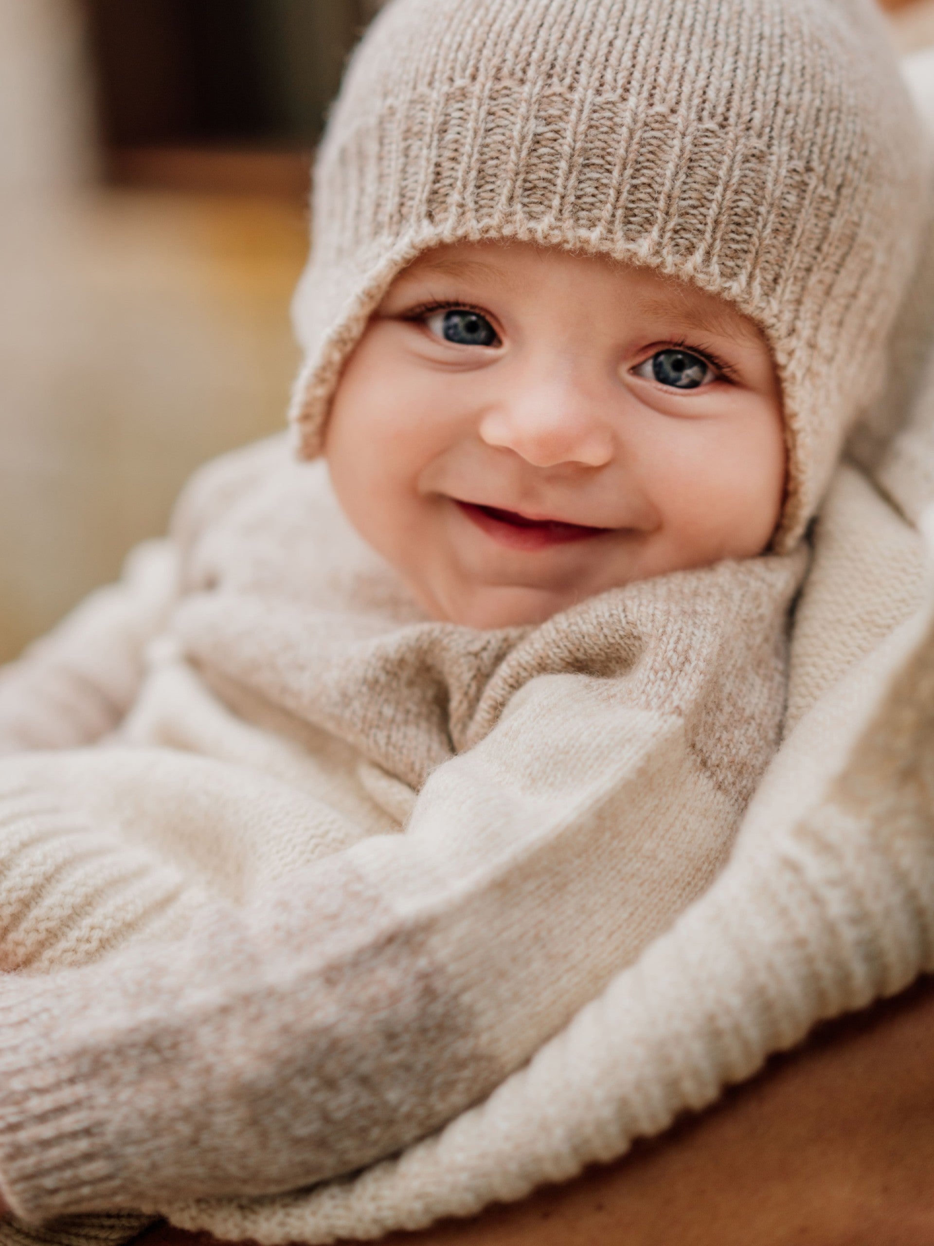 Conjunto com com ursinho tricotada em lã merino | LITTLE TEDDY BEAR - Wedoble