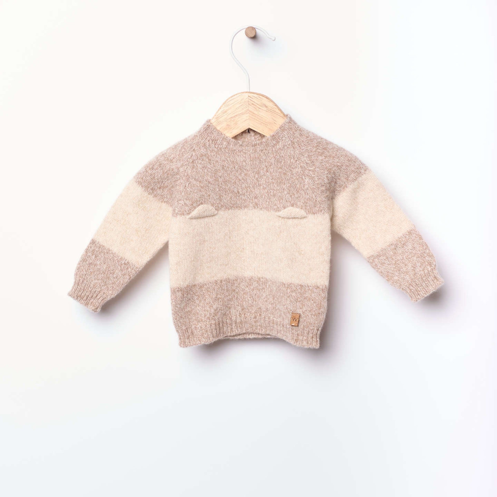 Conjunto com com ursinho tricotada em lã merino | LITTLE TEDDY BEAR - Wedoble