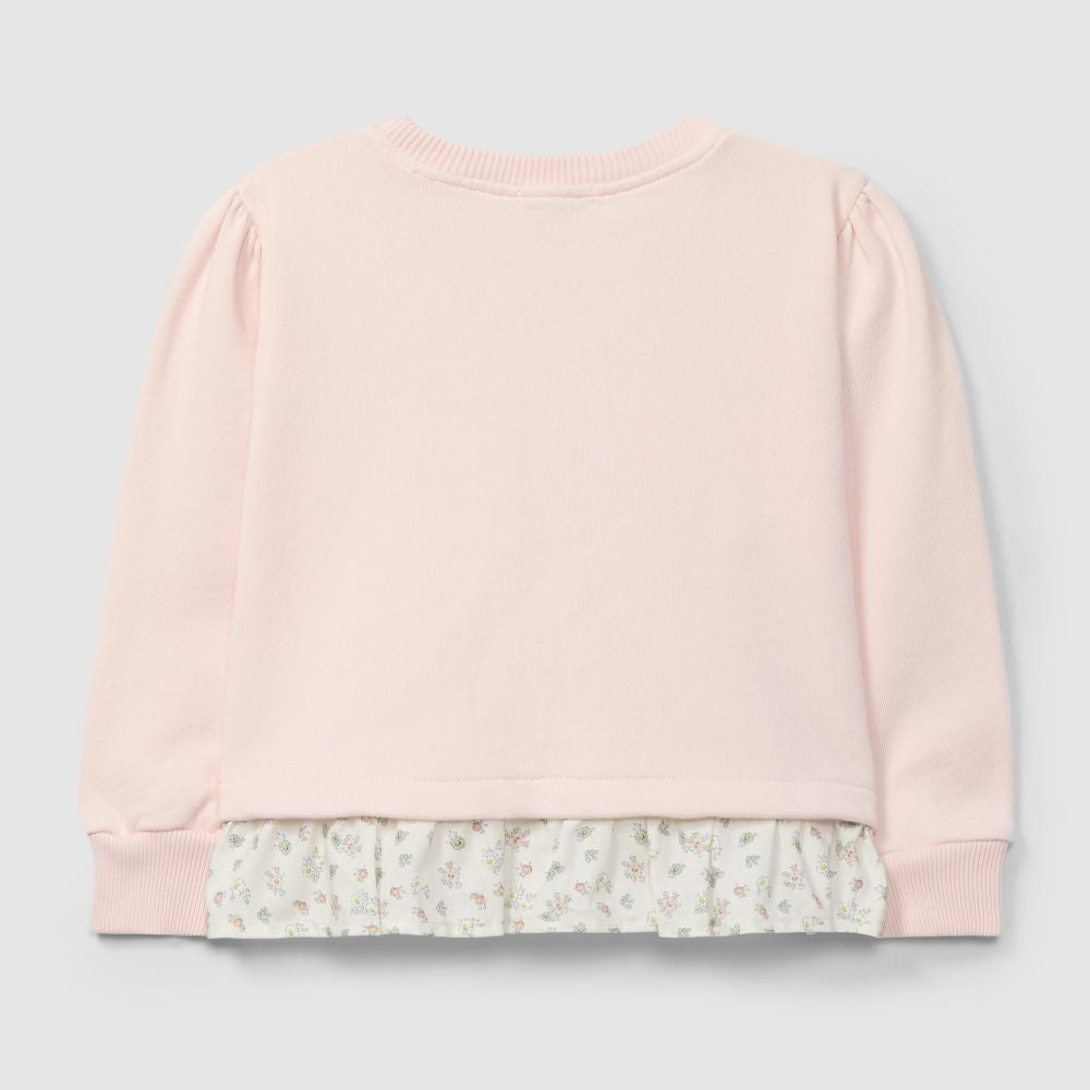 Camisola de felpa com detalhe de folho - Laranjinha