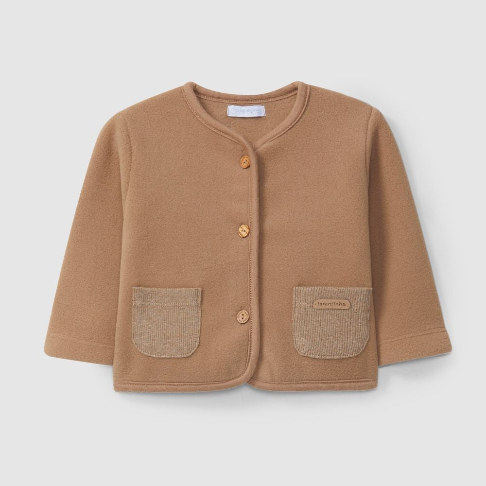 Casaco polar com bolsos - Laranjinha