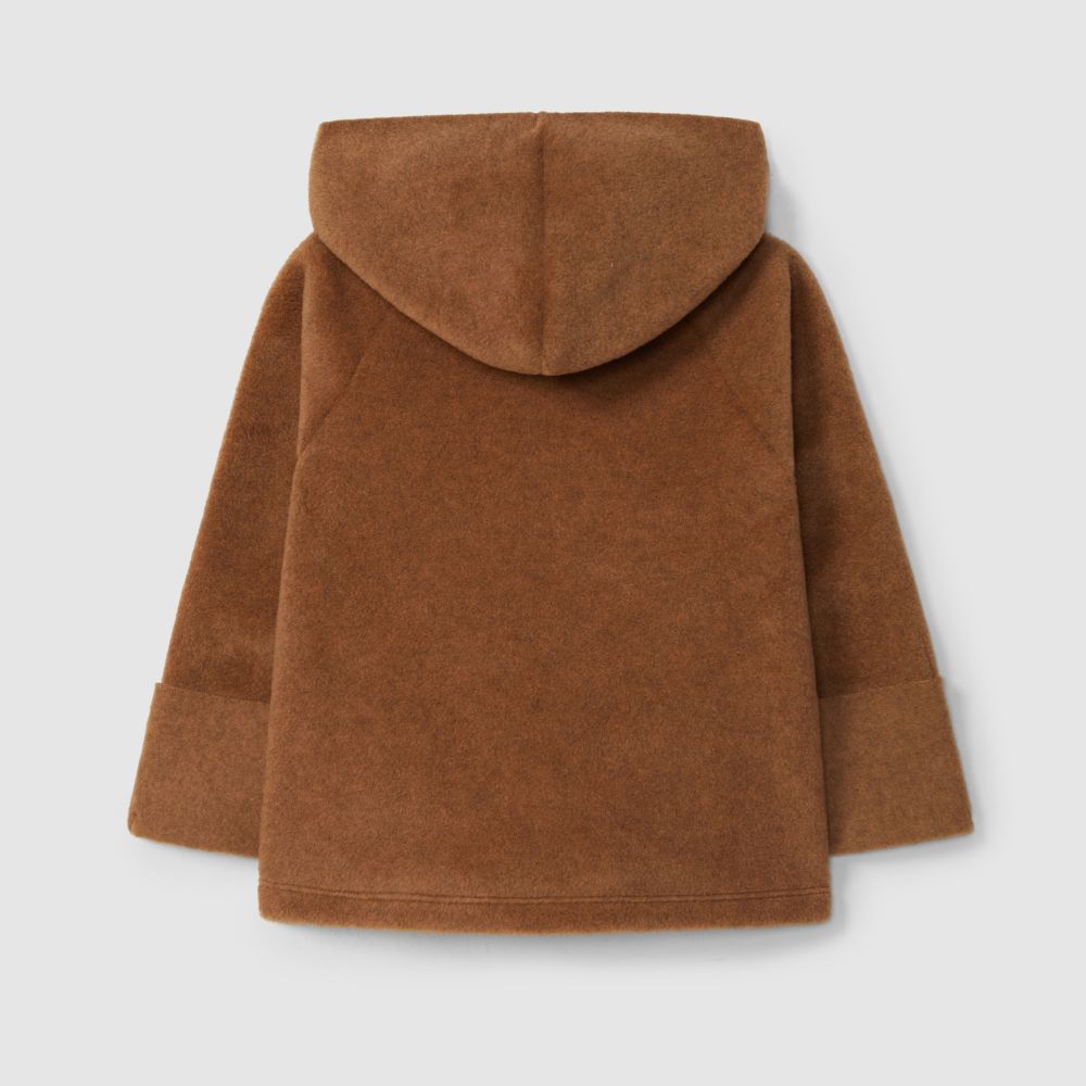 Casaco polar com capuz Camel - Laranjinha