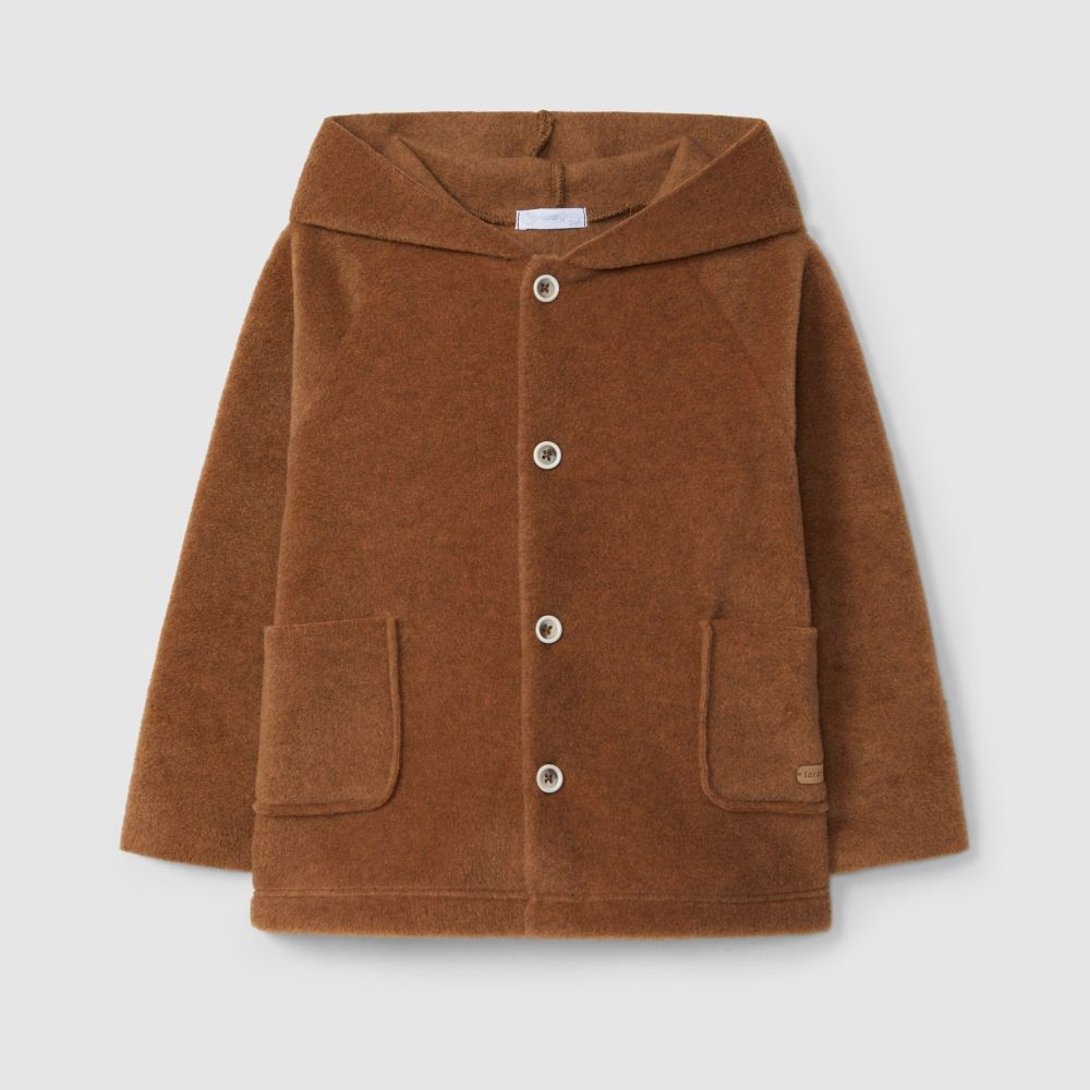 Casaco polar com capuz Camel - Laranjinha