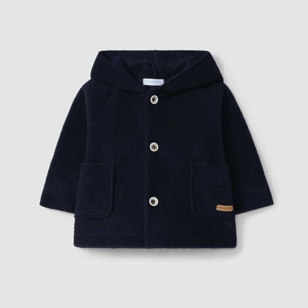 Casaco polar com capuz Marinho - Laranjinha