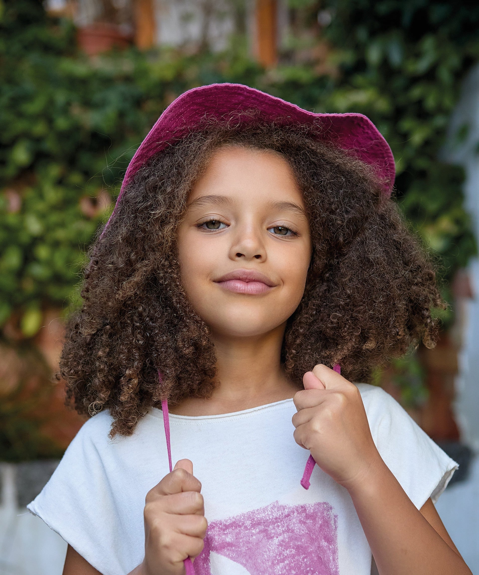 Chapéu rosa de tecido em linho e algodão orgânico com aba - Play Up