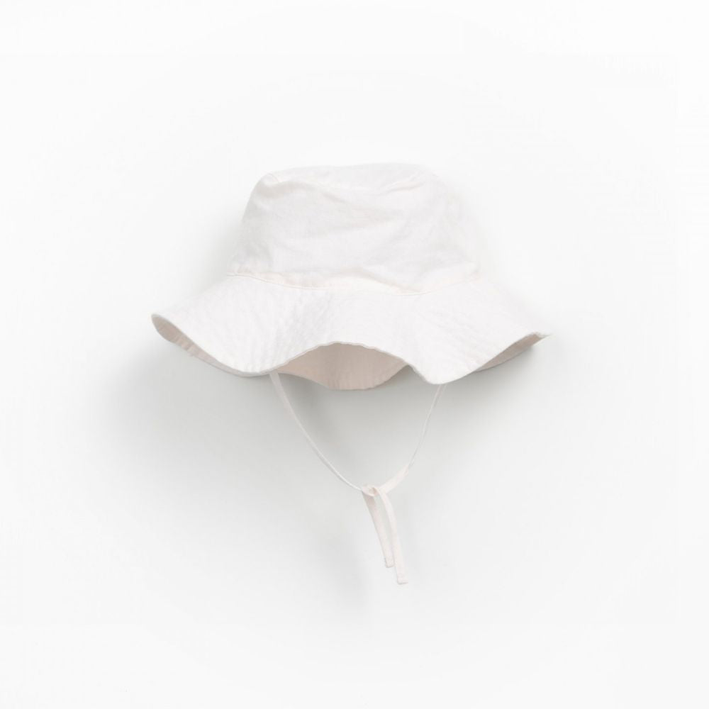 Chapéu bege de tecido em linho e algodão orgânico com aba - Play Up