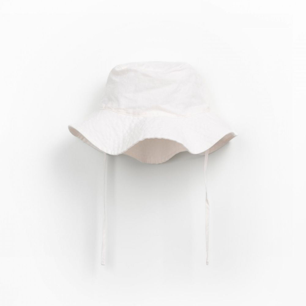 Chapéu bege de tecido em linho e algodão orgânico com aba - Play Up