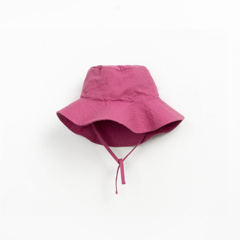 Chapéu rosa de tecido em linho e algodão orgânico com aba - Play Up