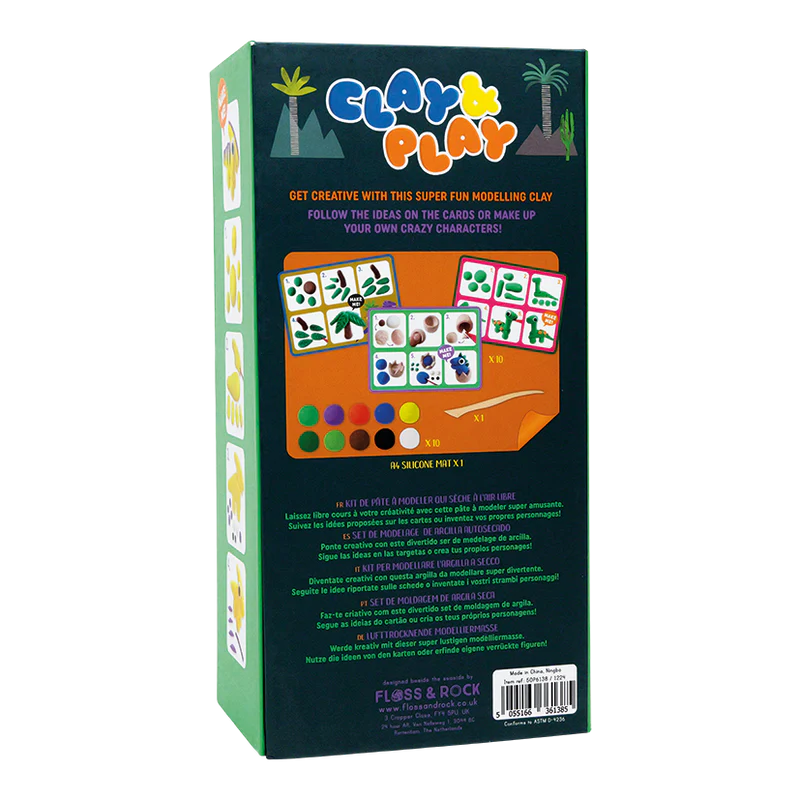 Pasta de moldar CLAY&PLAY Dinossauros - Floss&Rock