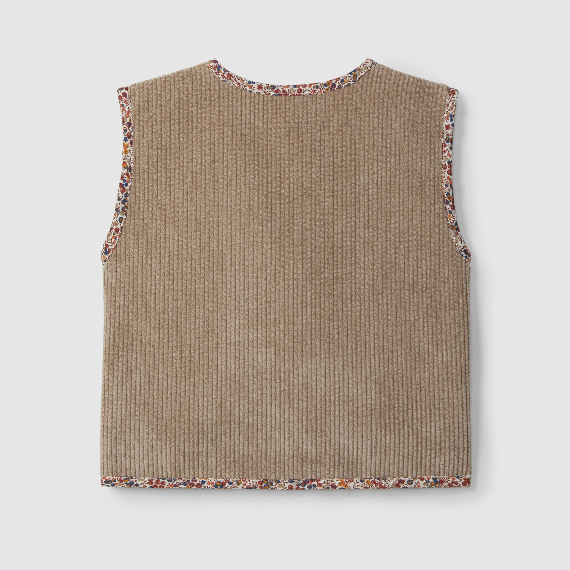 Colete em bombazine com pelo - Laranjinha