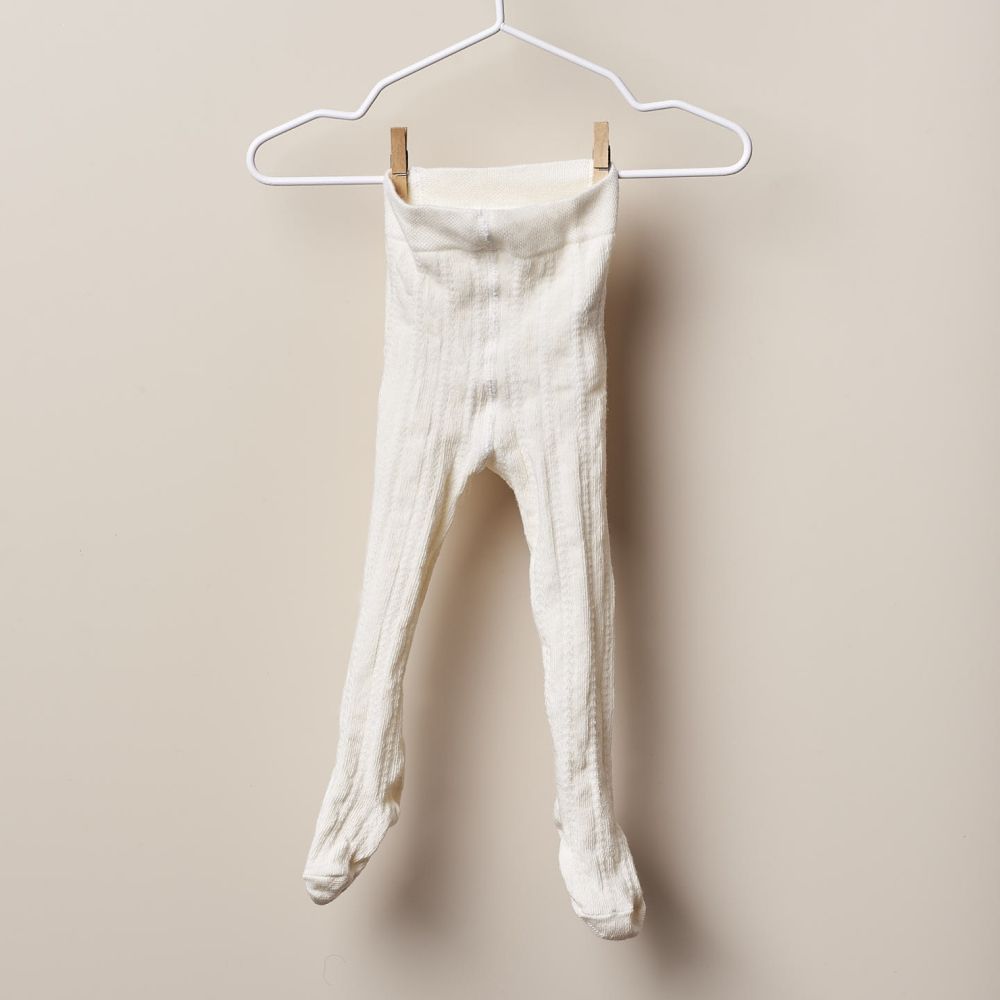 Collants de malha com design crochet para bebé | WINTER STORIES - Wedoble
