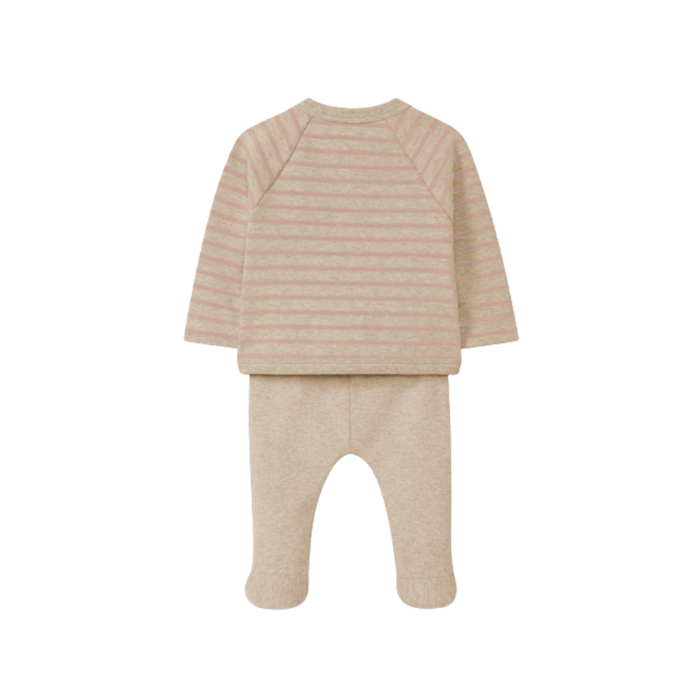 Conjunto de duas peças de riscas rosa em jersey - Snug