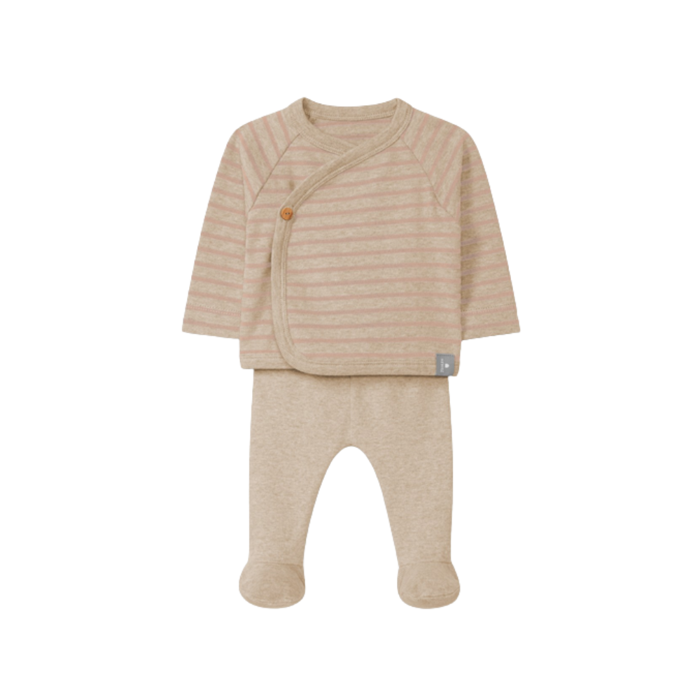 Conjunto de duas peças de riscas rosa em jersey - Snug