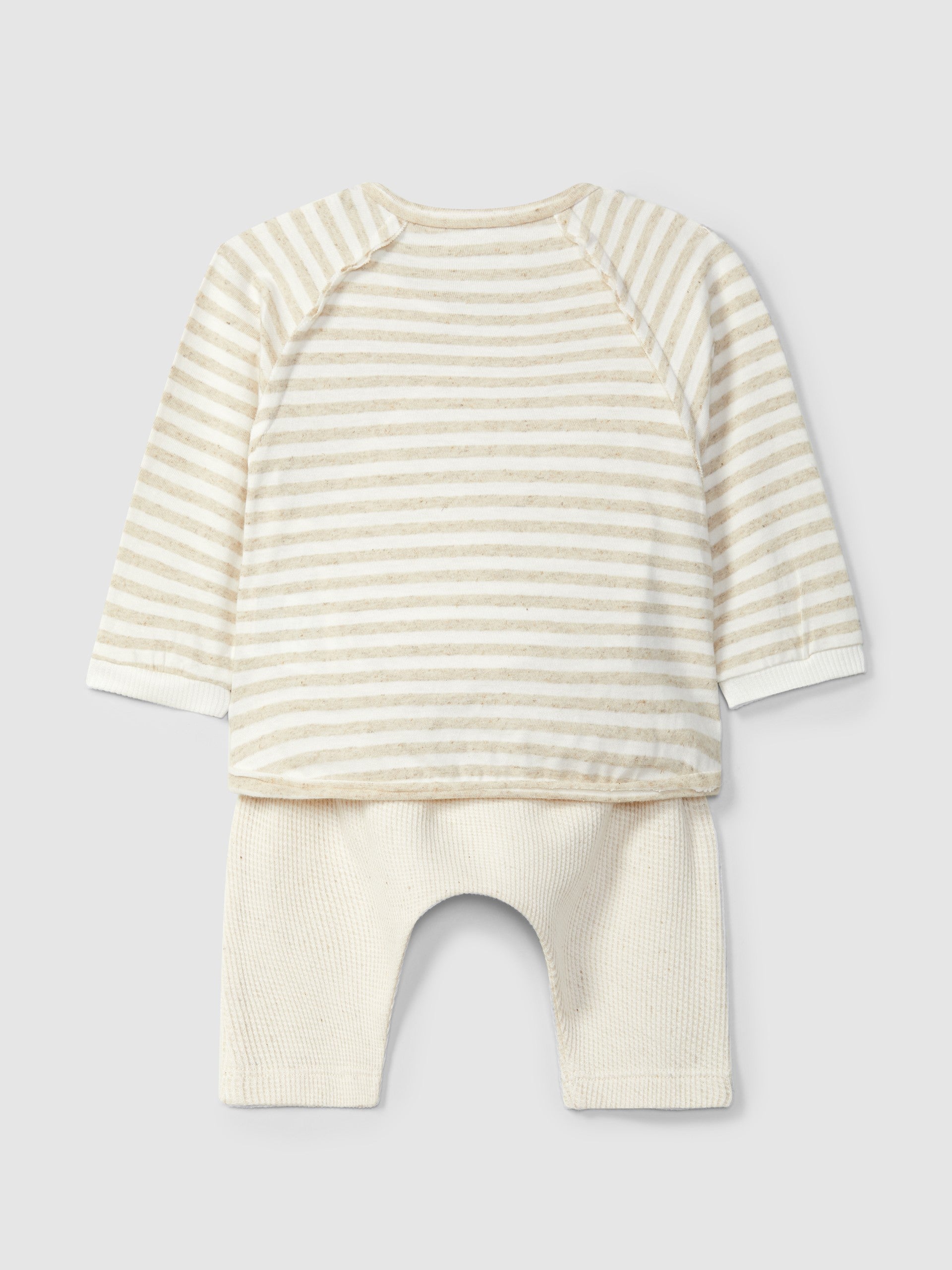 Conjunto de duas peças riscas e malha waffle - Snug