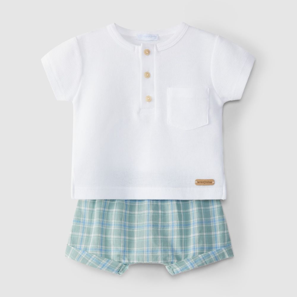 Conjunto de duas peças t-shirt e calções estampados - Laranjinha