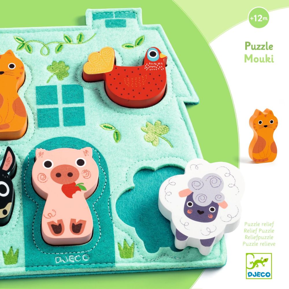 Mouki - Jogo de Encaixar Formas de Animais - DJECO