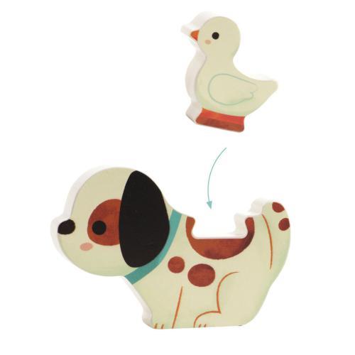 Puzz & Play Friends – Puzzle de Madeira c/ Animais - DJECO