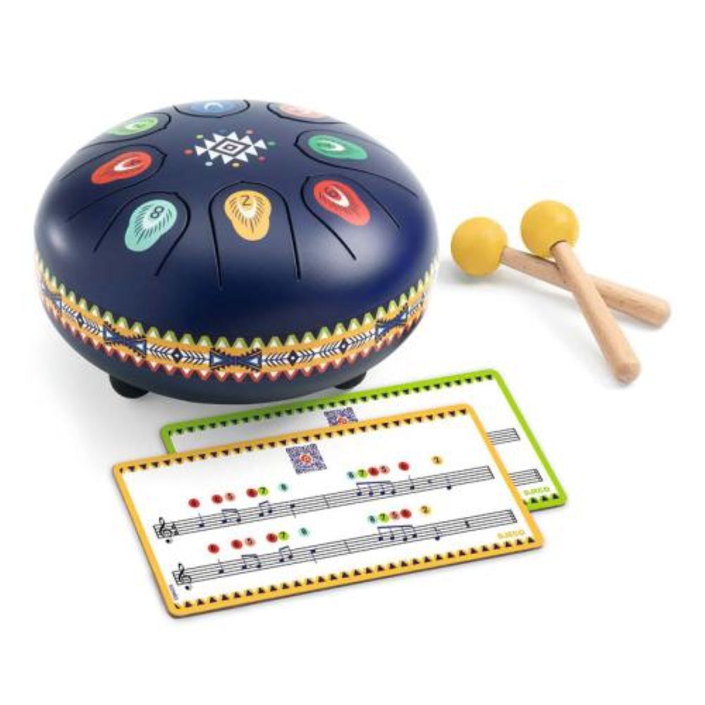 Tambor de Aço Azul 8 Notas - Instrumento Musical - DJECO