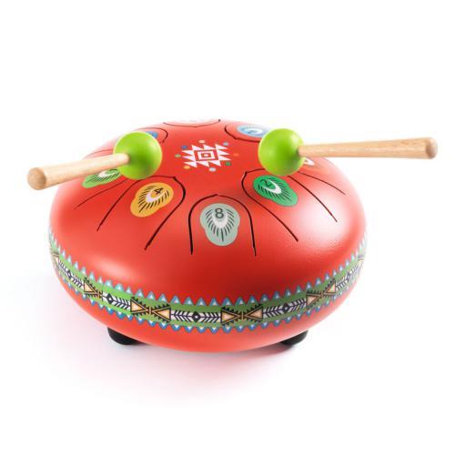 Tambor de Aço Vermelho 8 Notas – Instrumento Musical - DJECO