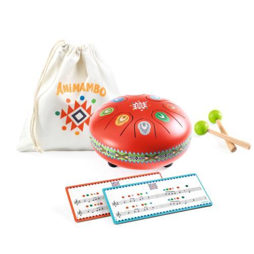 Tambor de Aço Vermelho 8 Notas – Instrumento Musical - DJECO