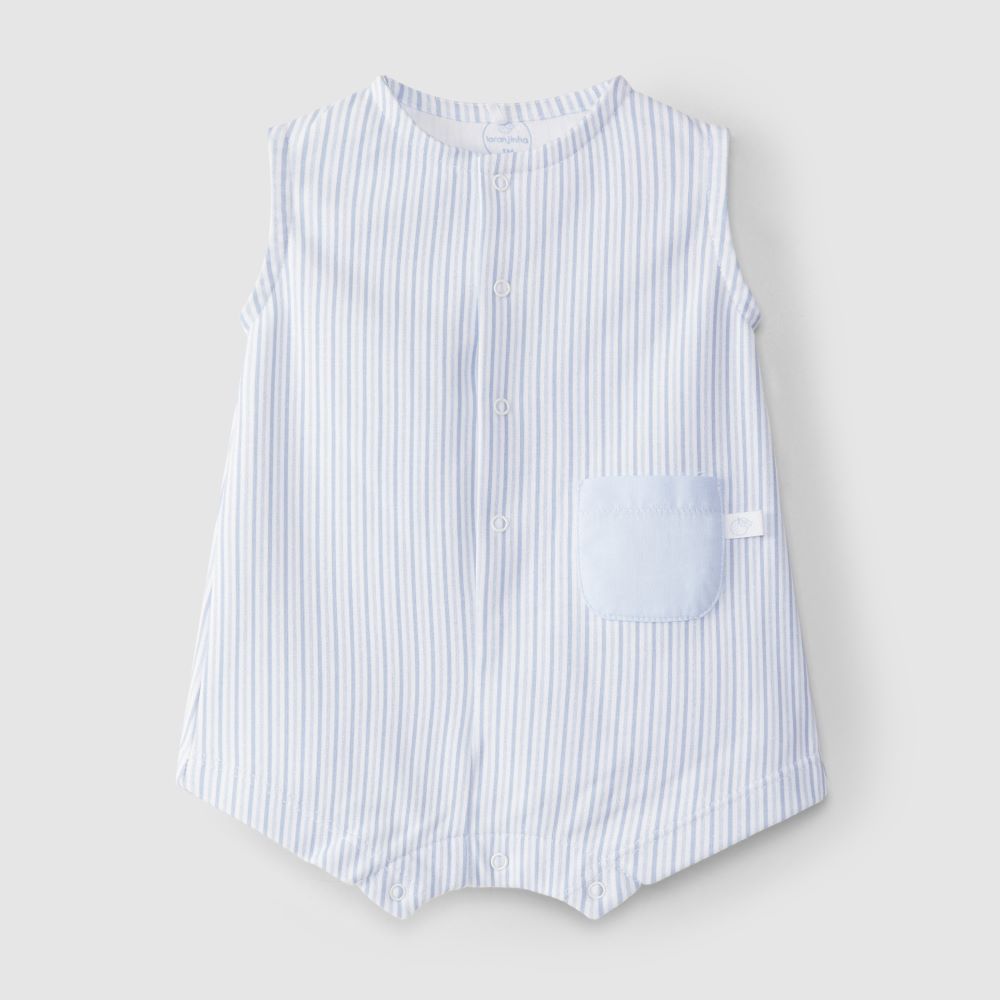 Fatinho perna curta riscas com bolso - Laranjinha