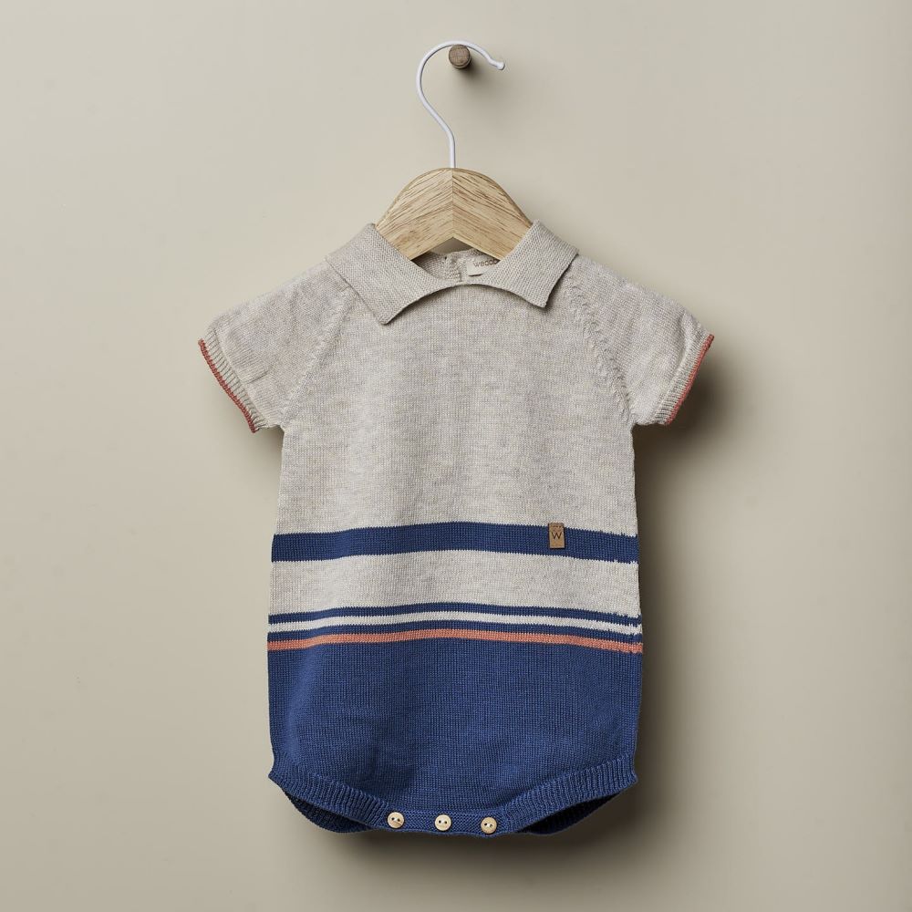 Fofo polo de manga curta tricotado em algodão | OCEAN - Wedoble