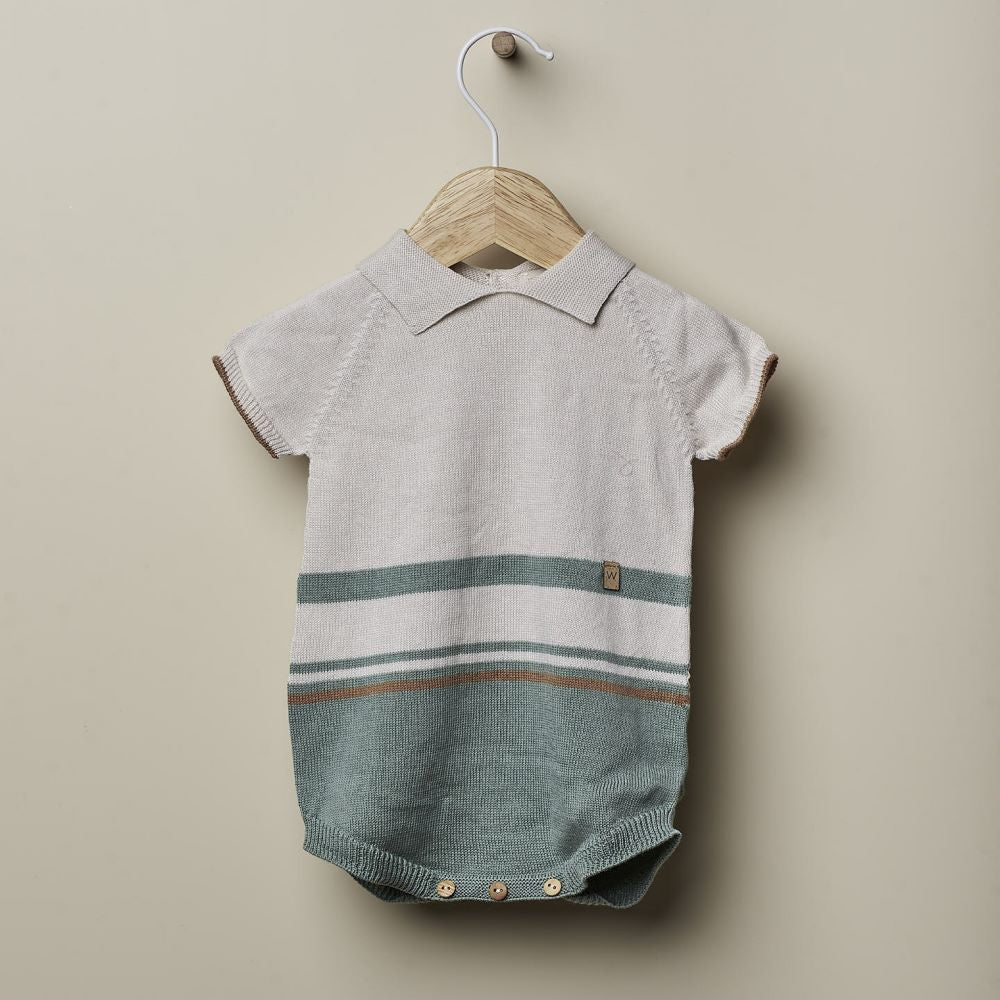 Fofo polo de manga curta tricotado em algodão | OCEAN - Wedoble