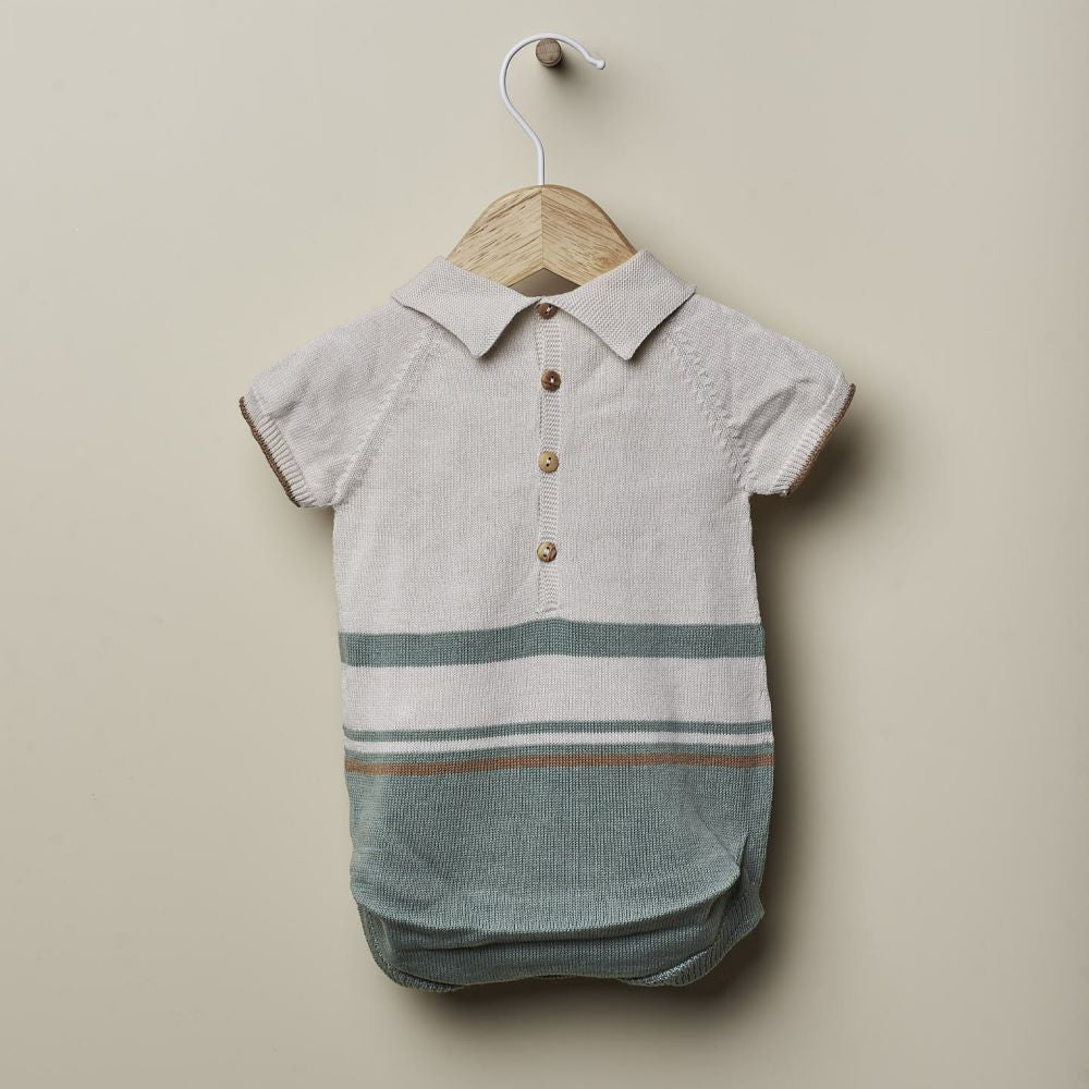 Fofo polo de manga curta tricotado em algodão | OCEAN - Wedoble