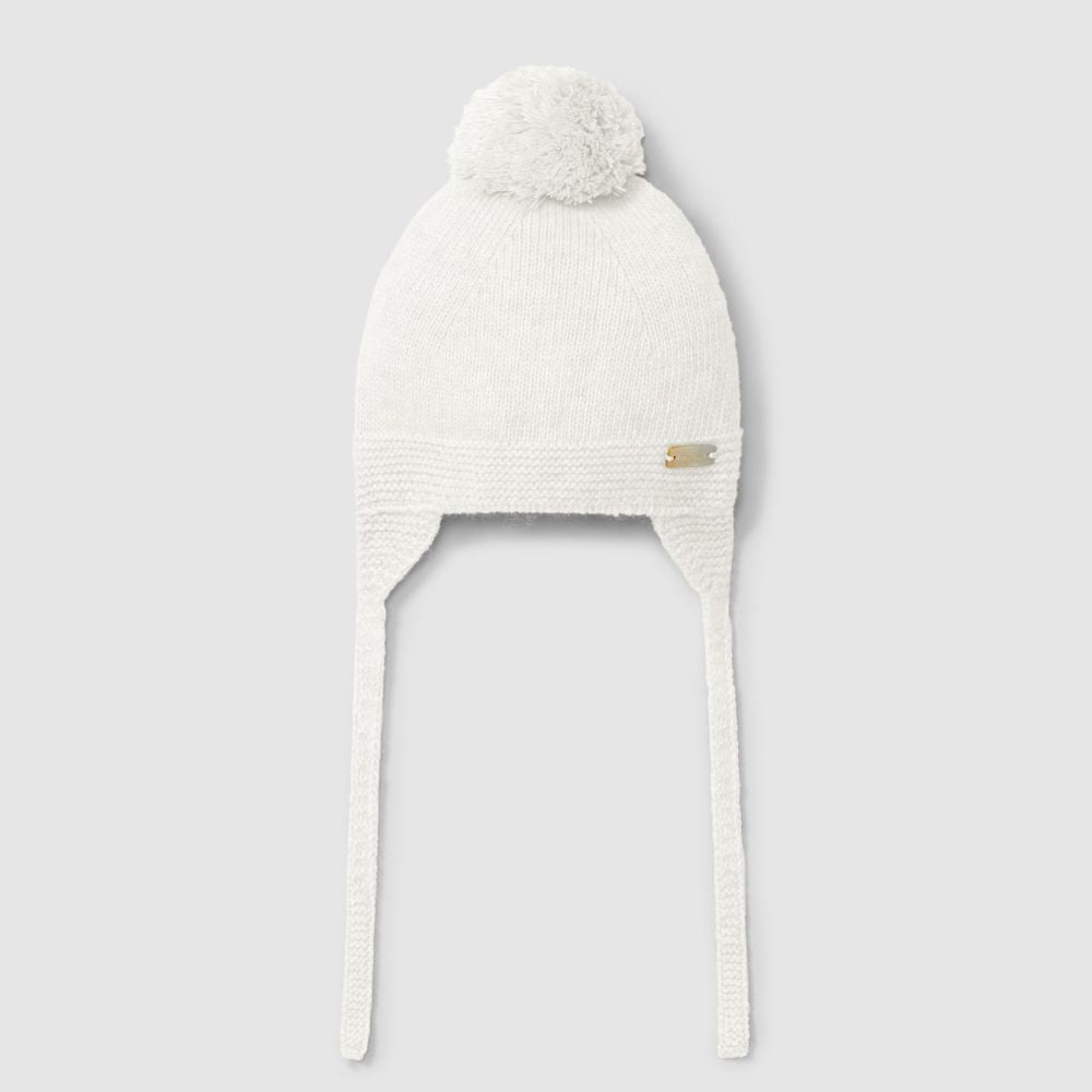 Gorro tricotado com pom-pom - Laranjinha