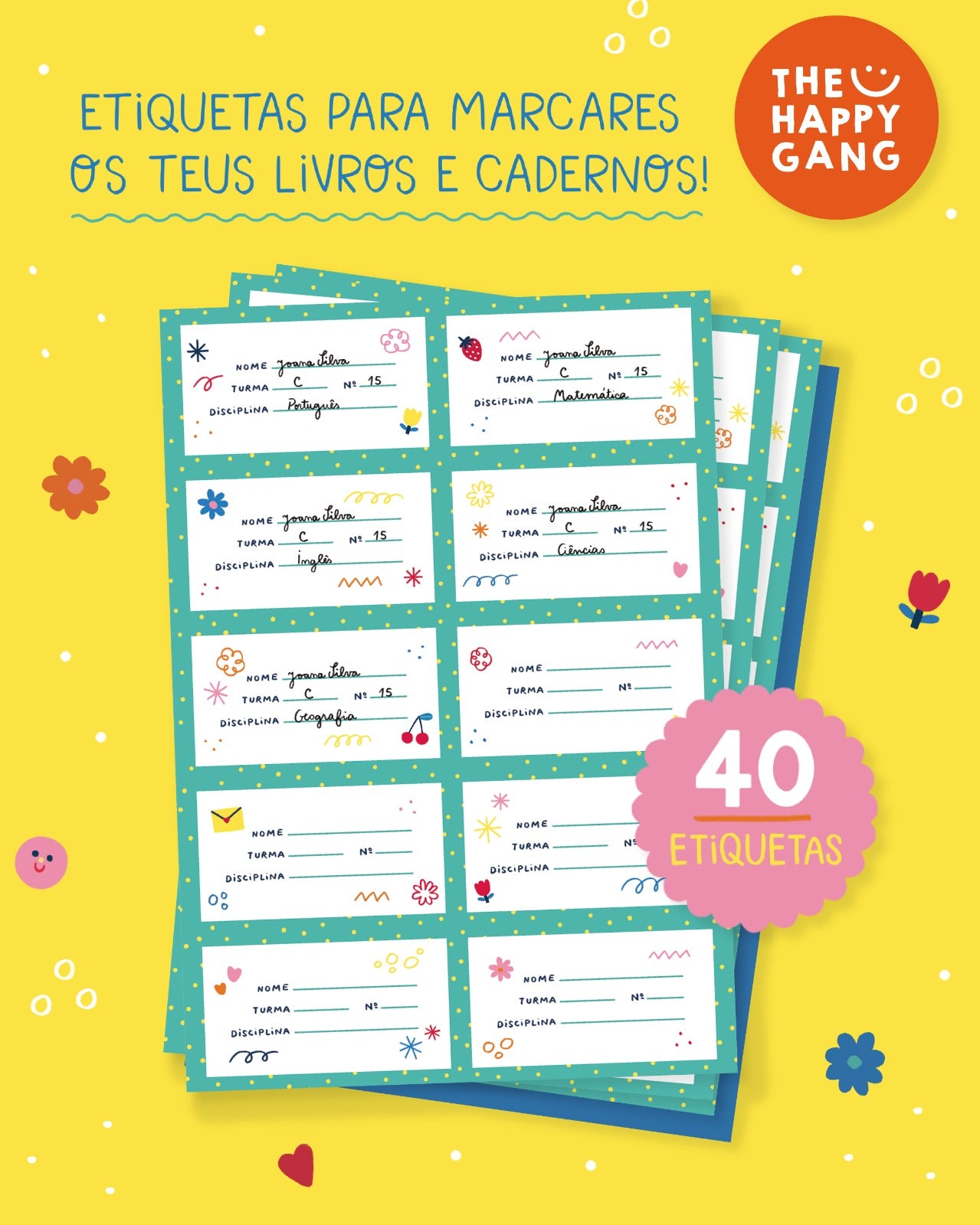 Etiquetas escolares - The Happy Gang
