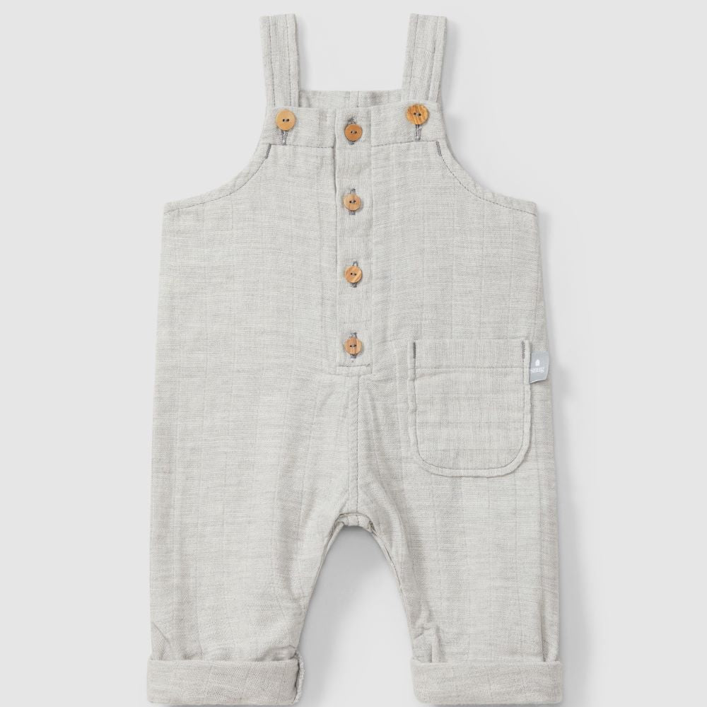 Jardineiras em gaze tripla com bolso - Snug