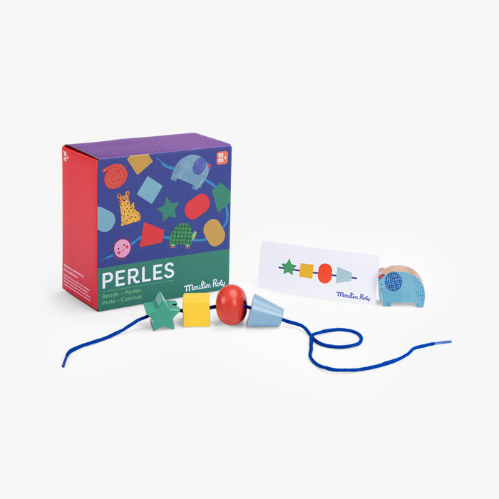 Jogo de Enfiamento de Contas de Madeira - MOULIN ROTY