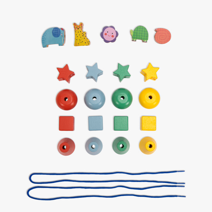Jogo de Enfiamento de Contas de Madeira - MOULIN ROTY