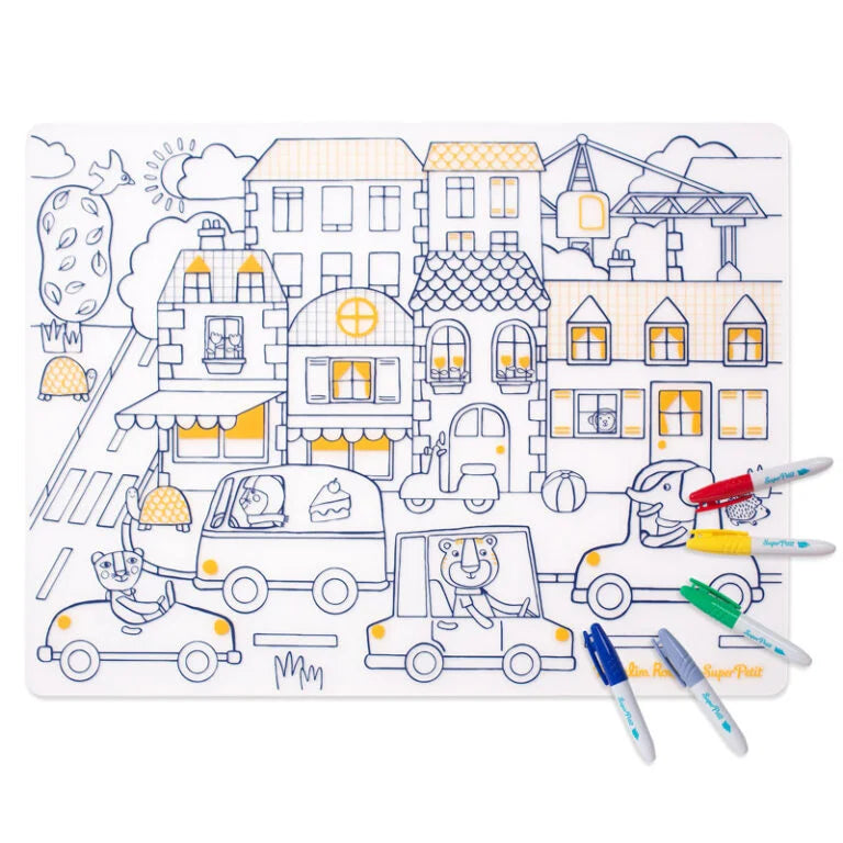 LES POPIPOP | Moulin Roty & Super Petit – Individual em Silicone para Colorir - Super Petit